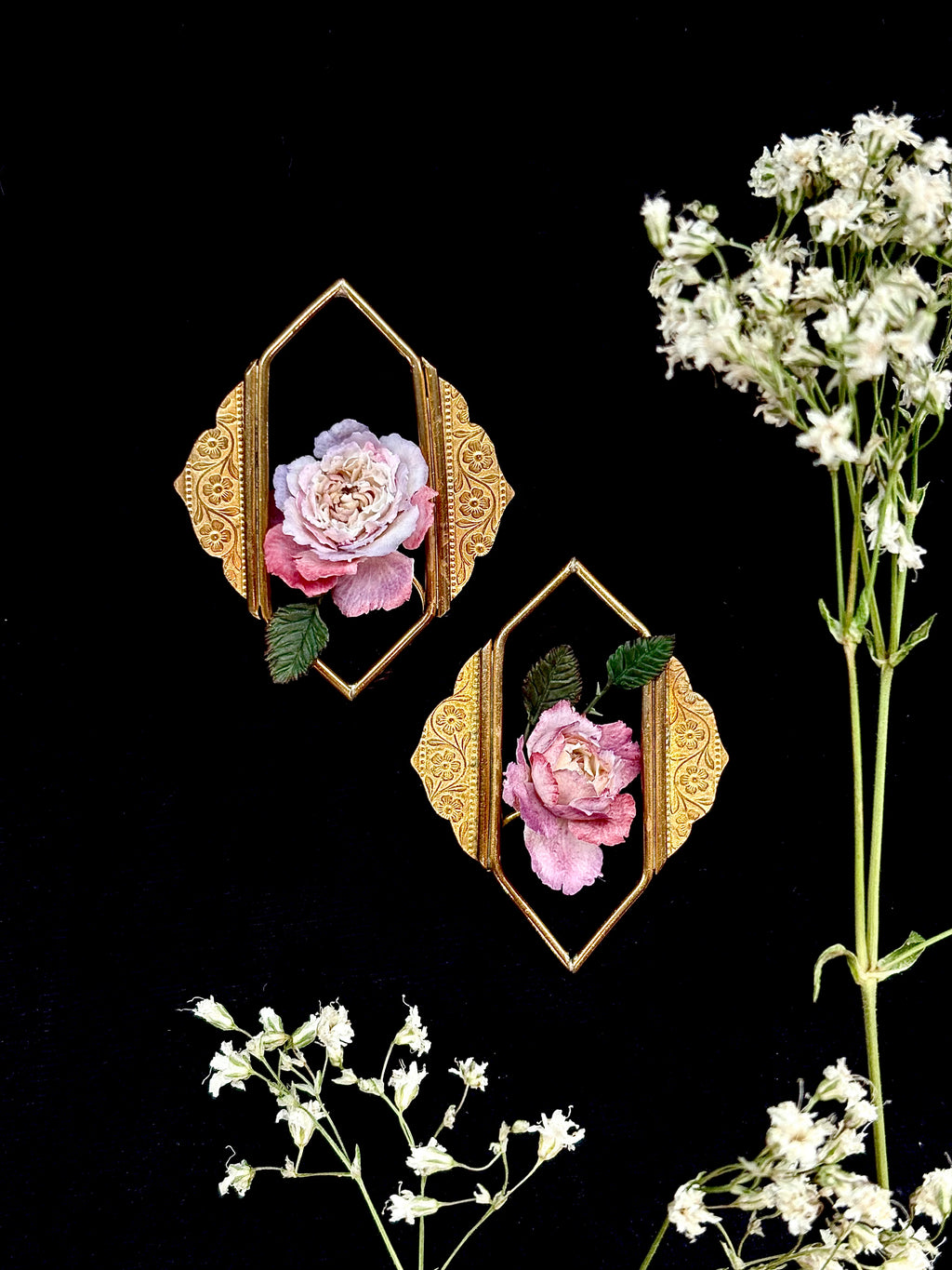 Florals - Rose Reverie - Constance Rose in Vintage Ornate Frames