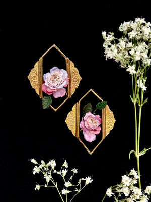 Florals - Rose Reverie - Constance Rose in Vintage Ornate Frames