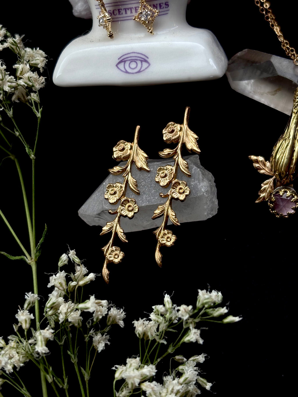 Metals - Vined Floral Studs PREORDER