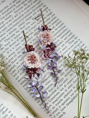 Cascading Blooms no. 05 - Miyabi Cha Rose + Lily + Hellebore + Anemones + Wisteria