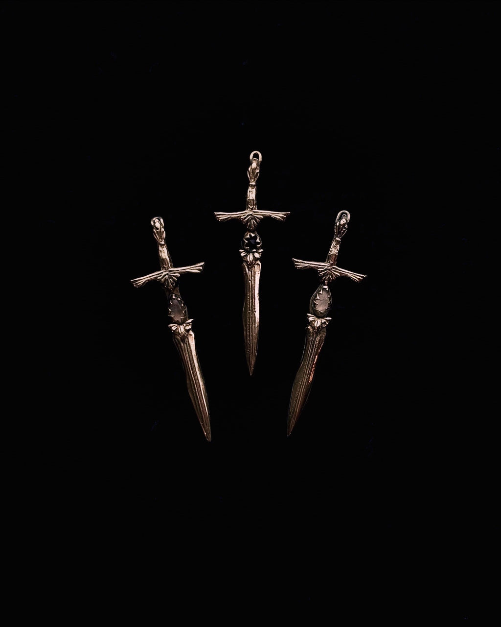 Metals - Dagger + gemstone pendants