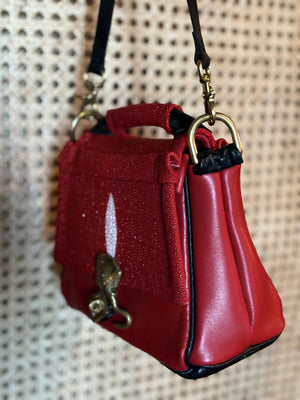 ❤️Handmade Purse in bovine and authentic stingray leather
