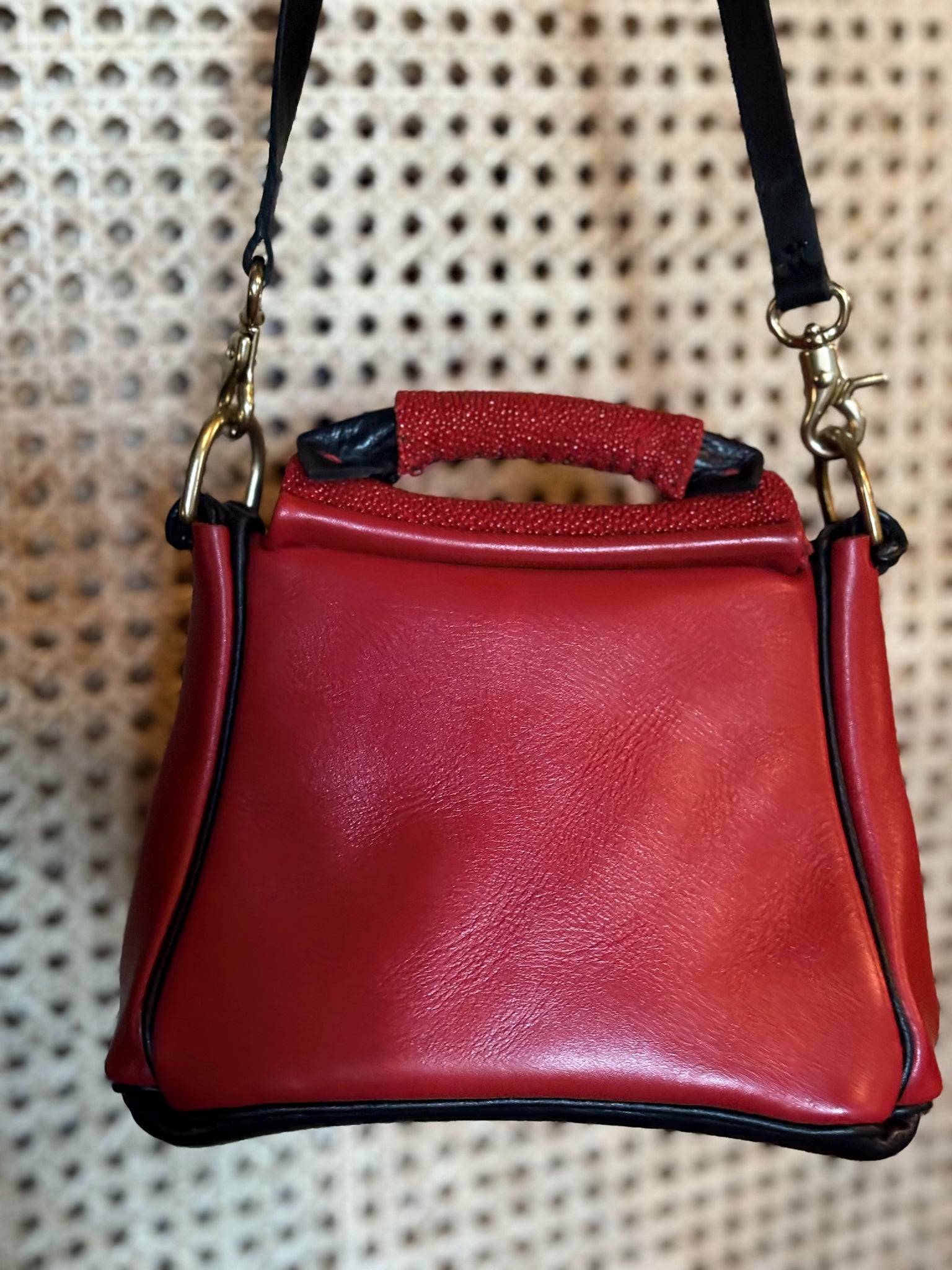 ❤️Handmade Purse in bovine and authentic stingray leather