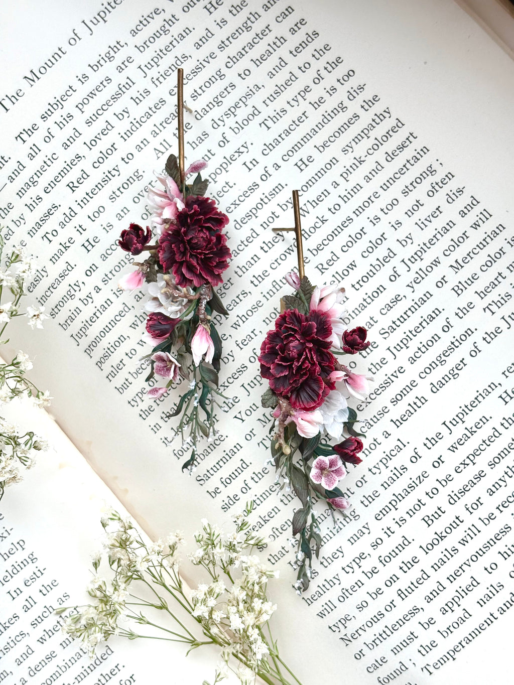 Cascading Blooms no. 04 - Penoies + Magnolia + Hellebores + Queen of the Night + wild foliage